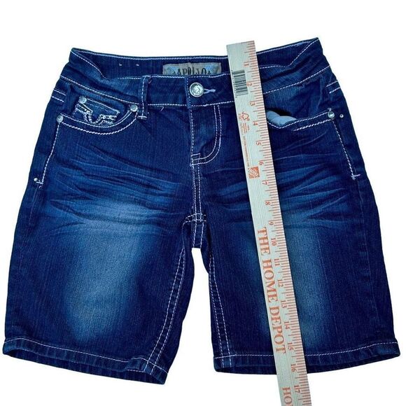 Apollo Juniors Size 5/6 Mid-Rise Blue Embroidered Bermuda Shorts - Picture 5 of 9